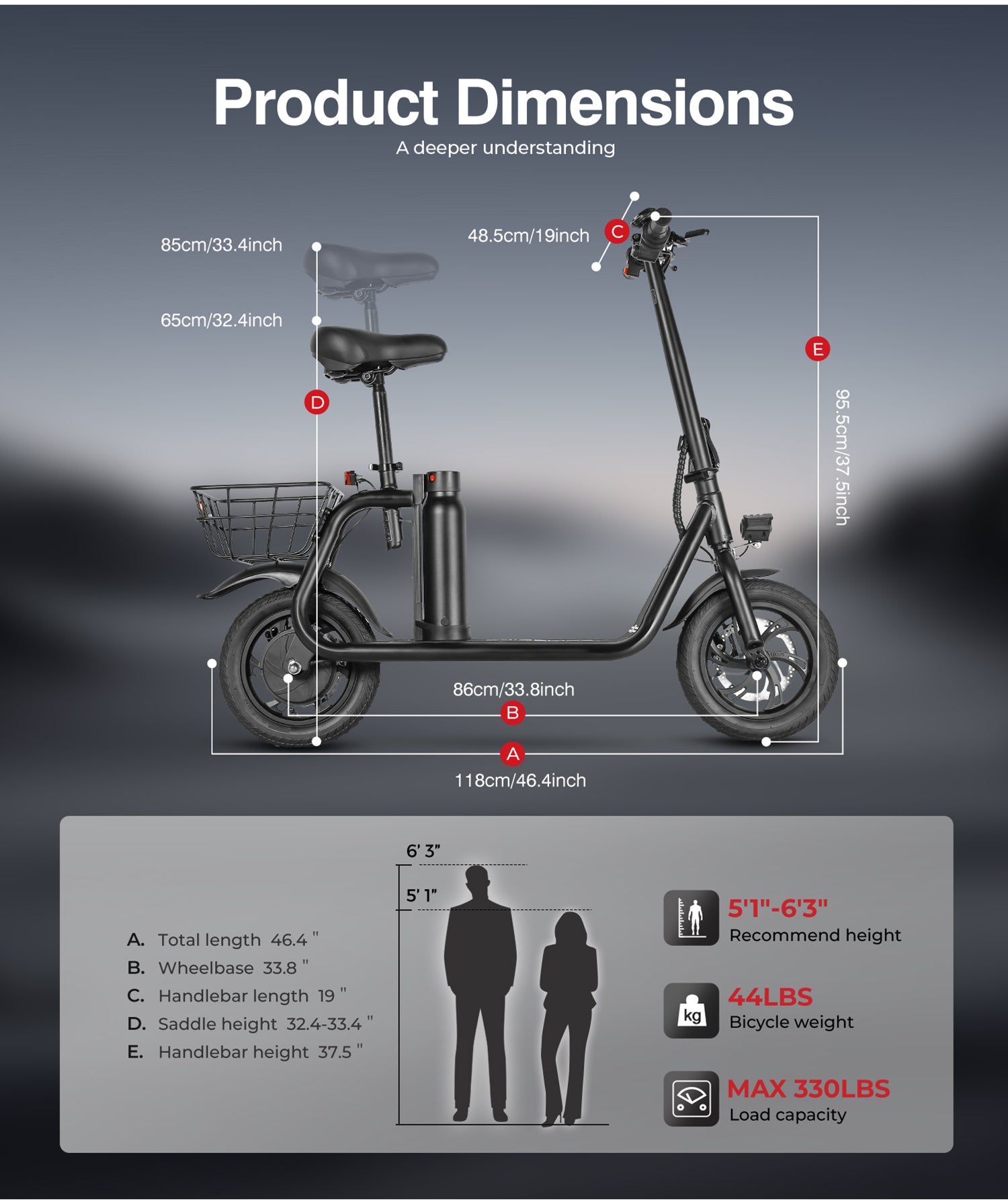 SM-C01 Foldable Electric Scooter With Seat