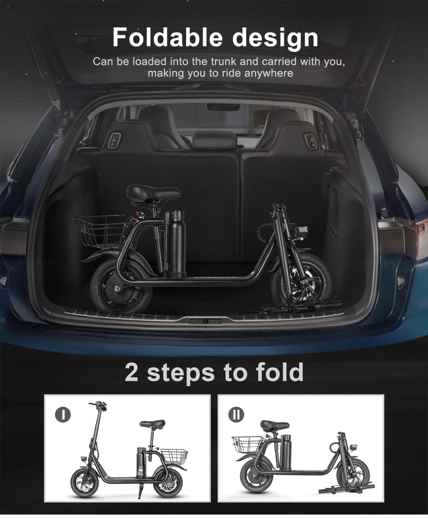SM-C01 Foldable Electric Scooter With Seat