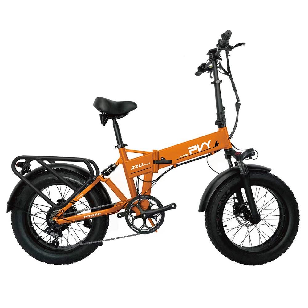 PVY Z20 Plus 20" Fat Tire Electric Folding Bike 1000W Motor 48V 16.5Ah Battery