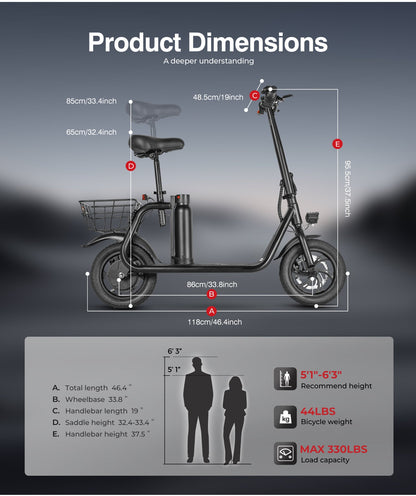 SM-C01 Foldable Electric Scooter With Seat