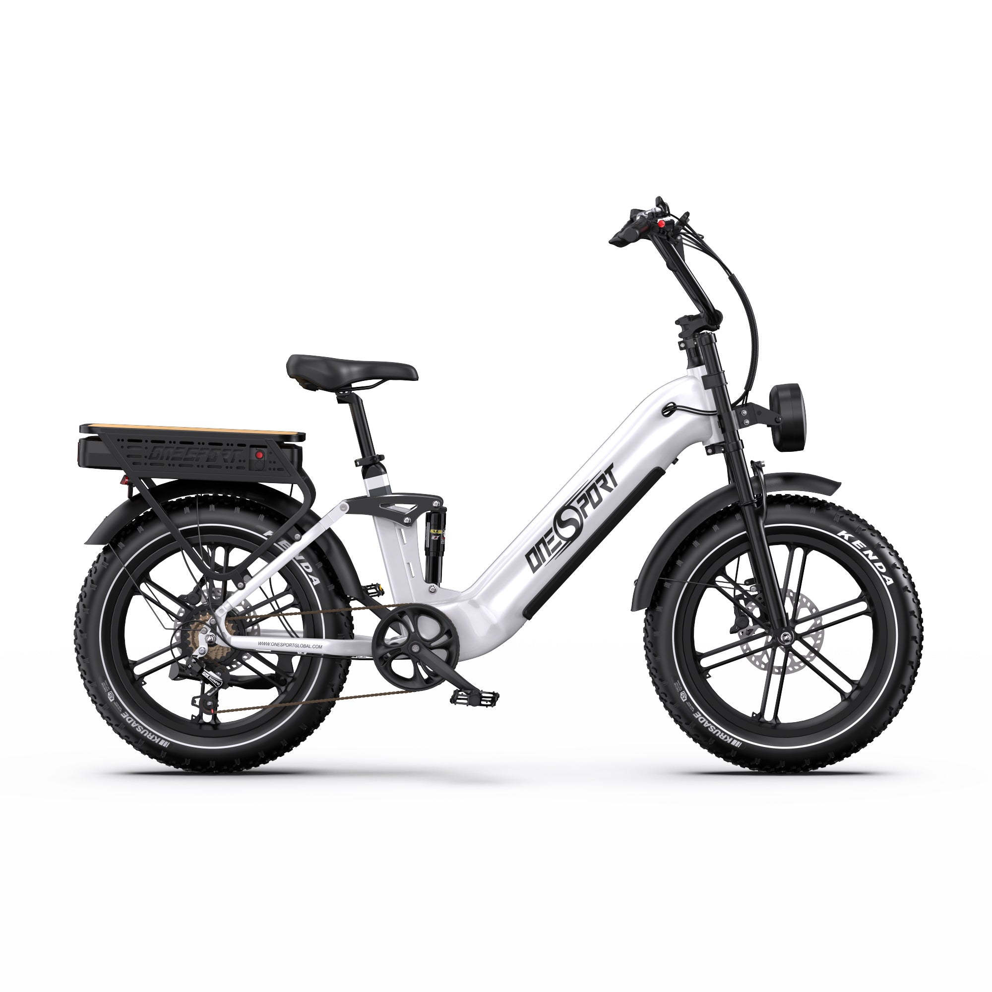 ONESPORT OT08PRO 20" Full Suspension Fat Tire Electric Bike 500W  Motor 48V 18Ah*2 Dual Battery